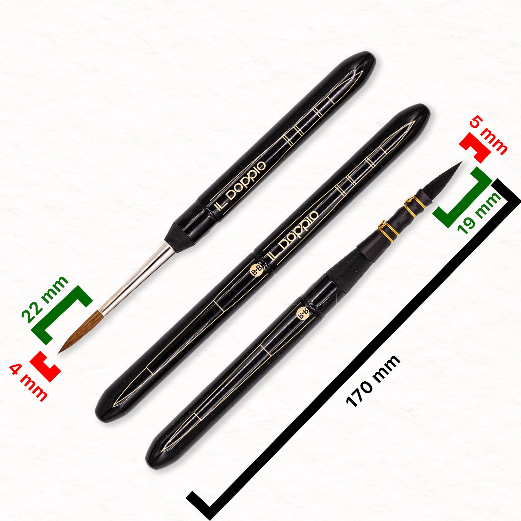 Il Doppio - Pinceau de voyage aquarelle - Borciani Bonazzi