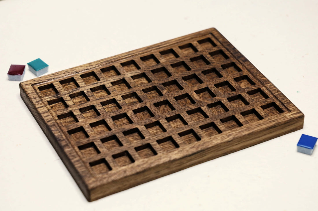 Wooden watercolor palette (incl. empty 54 half pans)